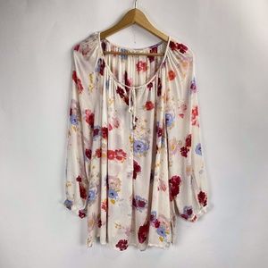 Lucky Brand Floral Peasant Top